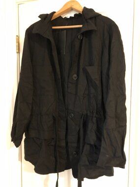 NWT Vetta Capsule Utility Jacket M Convertible Black Tencel Hood